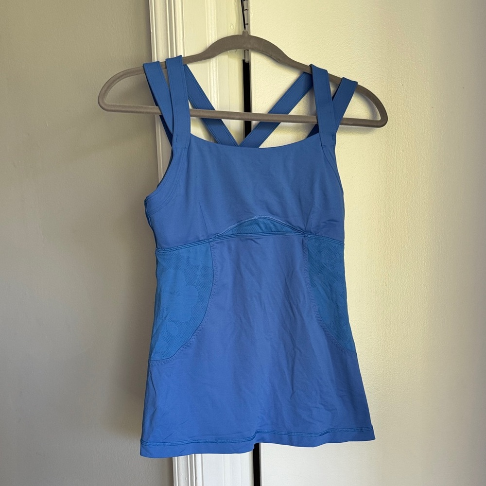 LULULEMON Blue Strappy Athletic Tank Top